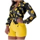 thumbnail image 2 of Ichuanyi liquidación mujeres set de dos piezas estampado con cuello en V tops sólido sólido traje informal ICHUANYI WER202308211173, 2 of 5