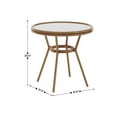thumbnail image 5 of BizChair Indoor/Outdoor Commercial Bistro 31.5" Table, White and Gray PE Rattan, Glass Top, Bamboo Print Aluminum Frame in Natural, 5 of 12