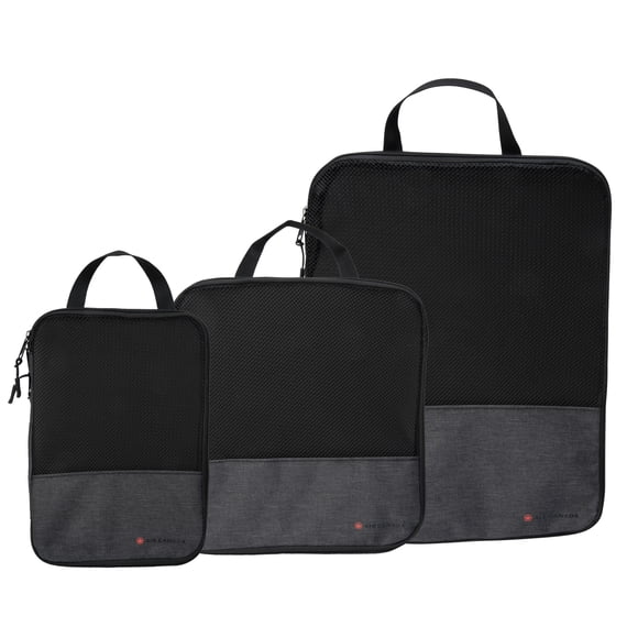Air Canada 3 Pieces Compression Packing Cubes for Travel Zipper