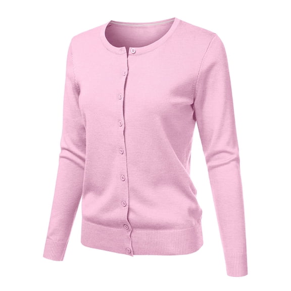 WNEGSTG Womens Long Sleeve Shirts Plus Size Tops Workout Spring Outfits,Women's Round Neck Knitted Loose Solid Color Sweater Jacket Cardigan