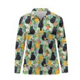thumbnail image 2 of Uorisanigo Black Cat Flower Women's Golf Shirt Size S Casual Breathable Hiking Running Workout Tops Relaxed Long Sleeve Quarter Zip Pullover for Women, 2 of 7