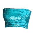 thumbnail image 2 of Sujetador para danza del vientre, top de tubo con lentejuelas para mujer, top de baile latino para discoteca, jazz brillante Azul, 2 of 7