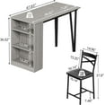 thumbnail image 2 of 2024 New 3-Piece 36in Wooden Counter Height Dining Table Set for Kitchen, Bar Table and Chairs Tall Kitchen Breakfast Nook with 2 Barstools, Storage Shelves, Space-Saving, 2 of 8
