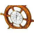 thumbnail image 4 of Nagina International Nautical Handcrafted Wooden Premium Wall Decor Wooden Clock Ship Wheels | Pirate's Accent | Maritime Decorative Time's Clock (30 Inches, Clock Size - 6 Inches), 4 of 6