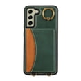 thumbnail image 5 of for Samsung Galaxy S22 Wallet Case with Card Slots, Hand Wrist Strap Rotate Ring Design, Finger Grip Ring PU Leather Magnetic Button Shockproof Purse Phone Cover for Galaxy S22, Green, 5 of 7
