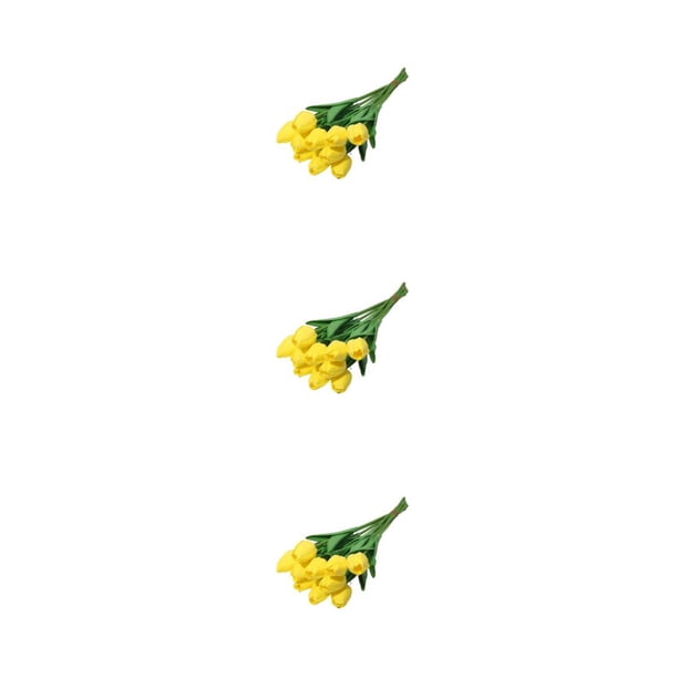Yuarrent 10 bolsas Atmósfera con tulipanes simulados para la decoración de la sala llena de calidez amarilla Type1 NO1