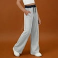 thumbnail image 4 of BLVB Teen Girls Sweatpants Wide Leg Elastic Waist Drawstring Lounge Pants Athletic Trousers with Pockets Size 3-15, 4 of 7