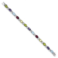 thumbnail image 2 of 925 Sterling Silver 7inch Multi-Color Cubic Zirconia Bracelet, 2 of 3