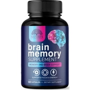Nature's Strength Brain Supplements for Memory and Focus - Cognitive Vitamins to Support Concentration, Energy, Clarity - Brain Health - Bacopa Phosphatidylserine DMAE - 60 Capsules