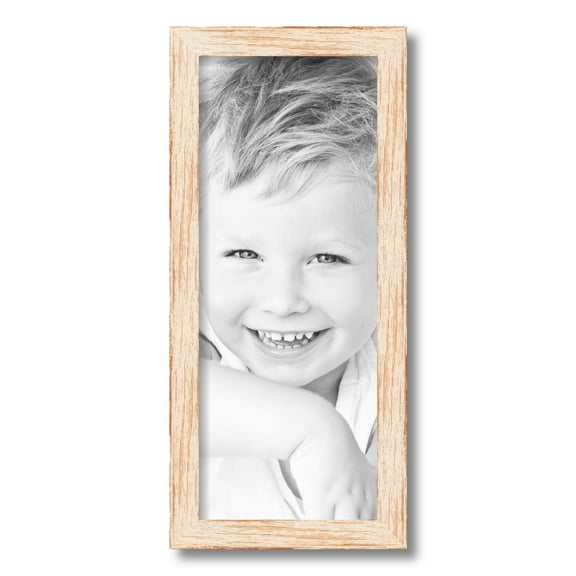 ArtToFrames 8x20 Inch Knotty Pines Pecan with White Wash Picture Frame, This White Wood Poster Frame is Great for Your Art or Photos, Comes with Regular Glass (4771)