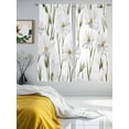 thumbnail image 3 of White Floral Sheer Curtains 63 Inch Length 2 Panels Set, Garden Floral Seasonal Botanical Blooms Voile Window Treatment Rod Pocket Curtains Sheers Drapes for Bedroom/Living Room/Kitchen 52x"63"x2, 3 of 7