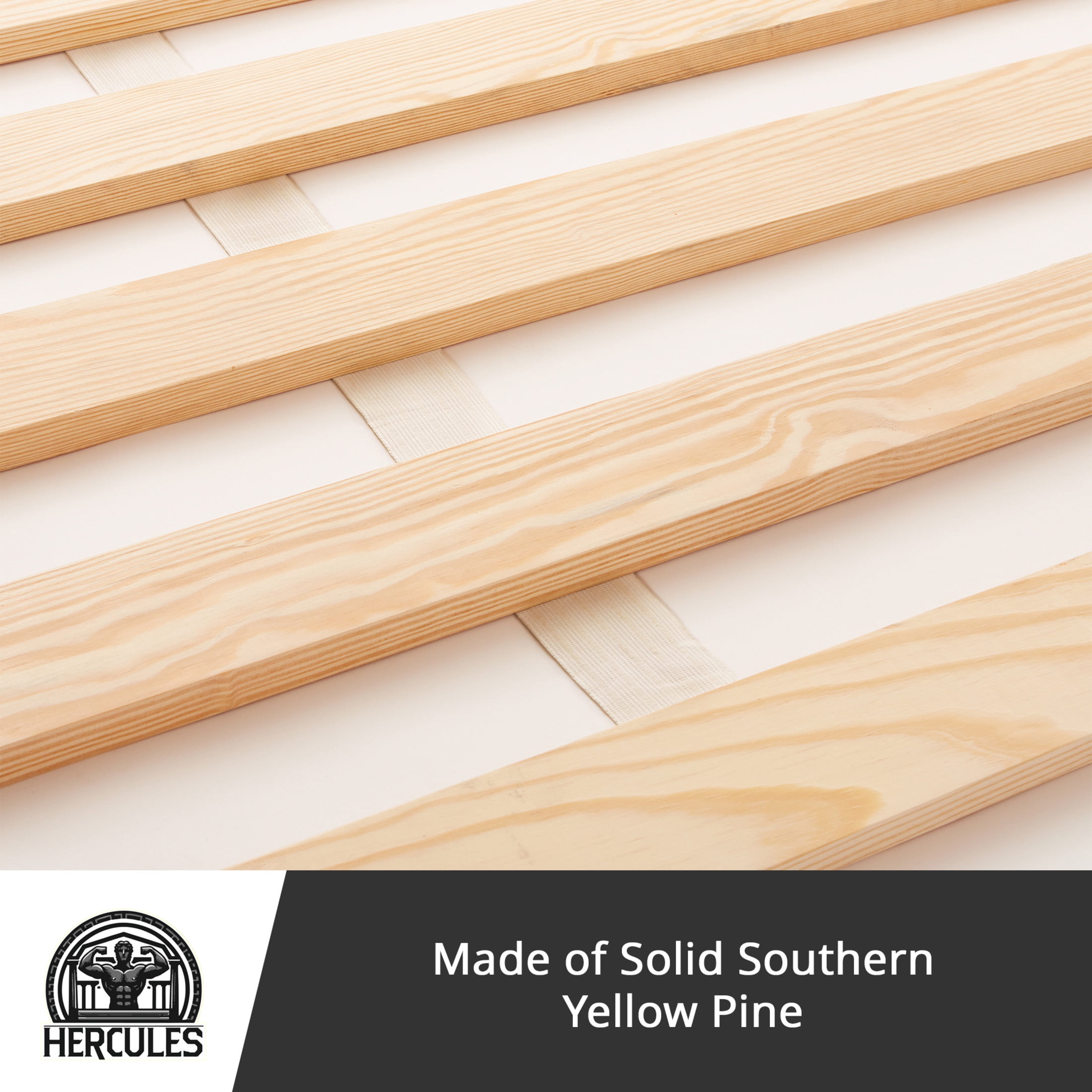 Hercules Xtreme Heavy-Duty Solid Bed Wood Slats | Durable Bed Slats for Mattress Support | Sturdy Bed Support Slats | Bunkie Board Replacement, Easy Assembly, & No Box Spring Needed | Euro Twin