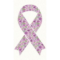 Riley Blake Breast Cancer Awareness 24 Inch Strength In Lavender Ribbon Panel 100% Cotton