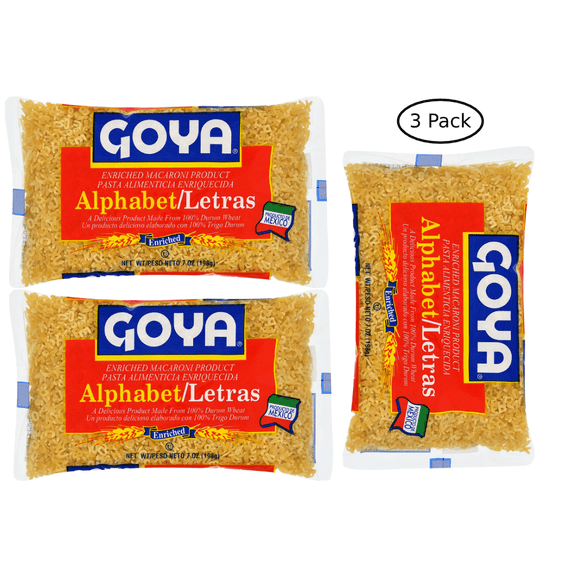 Goya - Alphabet (Letras) Pasta - 7 oz. - 3 Pack