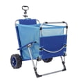 thumbnail image 1 of Mac Sports Beach Day Foldable Chaise Lounge Chair & Integrated Pull Cart Combo, 1 of 5