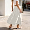 thumbnail image 5 of Bnwani Womens Skirts,Women's Skirts,Pockets,Elastic Waist,Casual,Pleated,White,M, 5 of 6