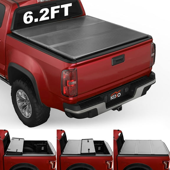 Kikito Professional FRP Hard Tri-Fold Truck Bed Tonneau Cover for 2015-2025 Chevy Colorado / GMC Canyon 6.2ft Bed (74")