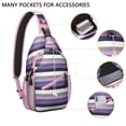 thumbnail image 4 of Watercolor Beach Scene Sling Backpack, Lightweight Abstract Crossbody Bag with Geometric Design, Rainbow Gradient and Boho Starry Night Aesthetic, 4 of 6