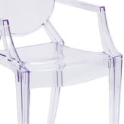 Flash Furniture Shirley Ghost Chair with Arms in Transparent Crystal