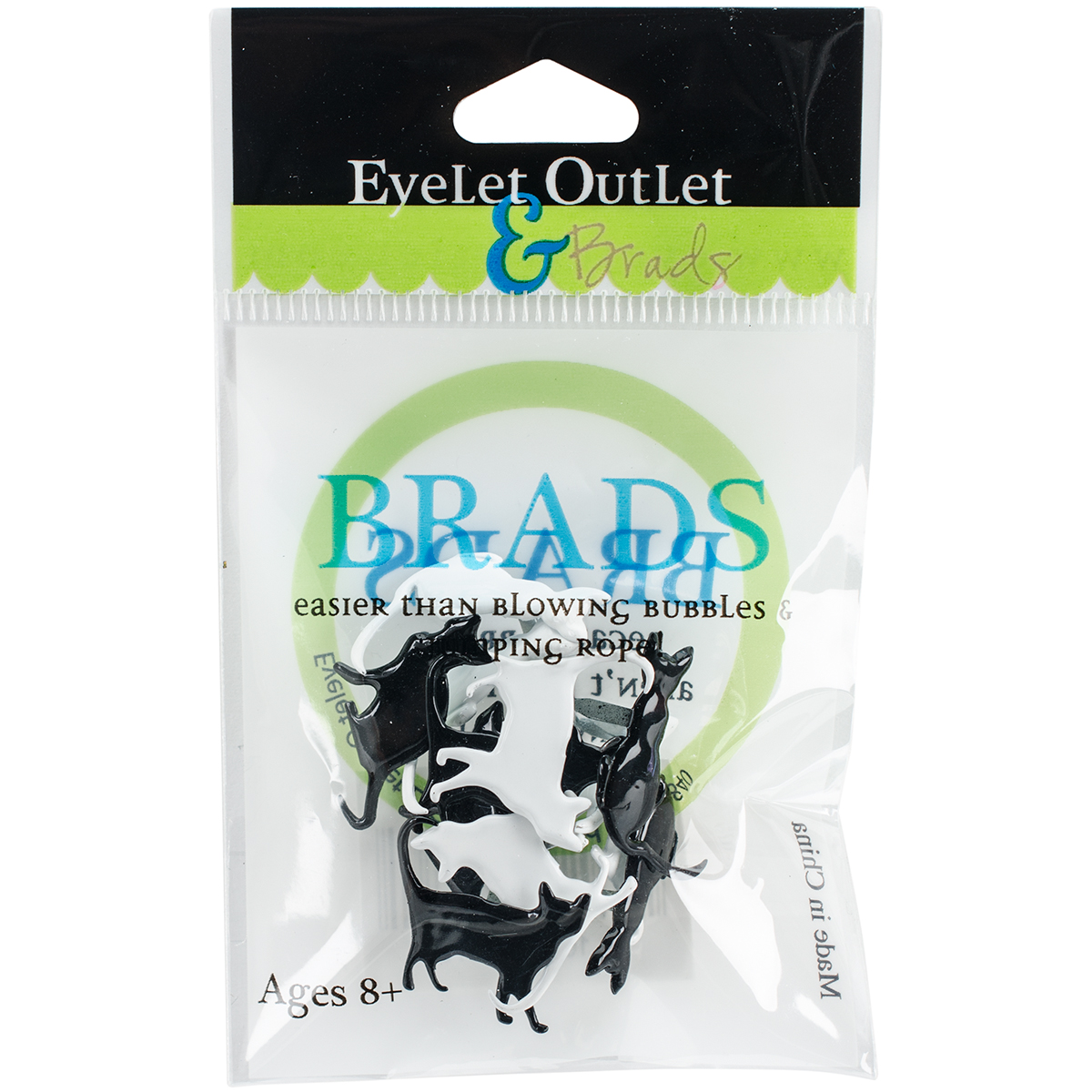 Eyelet Outlet Shape Brads 12/Pkg-Silhouette Cat