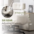 thumbnail image 2 of Peispie Criss Cross Chair with Adjustable Armrests, Boucle Plus Size Criss Cross Desk Chair, High Back Swivel Reversible Armrests & Wide Seat Chair For Home Office, White, 2 of 8