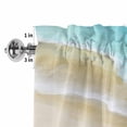 thumbnail image 2 of Abstract Beach Window Valance for Kitchen, Light Blue Beige Ombre Ocean Wave Coastal Sand Rod Pocket Short Curtain for Small Windows, Light Filtering Decorative Valance, 60 x 18 Inch, 2 of 9