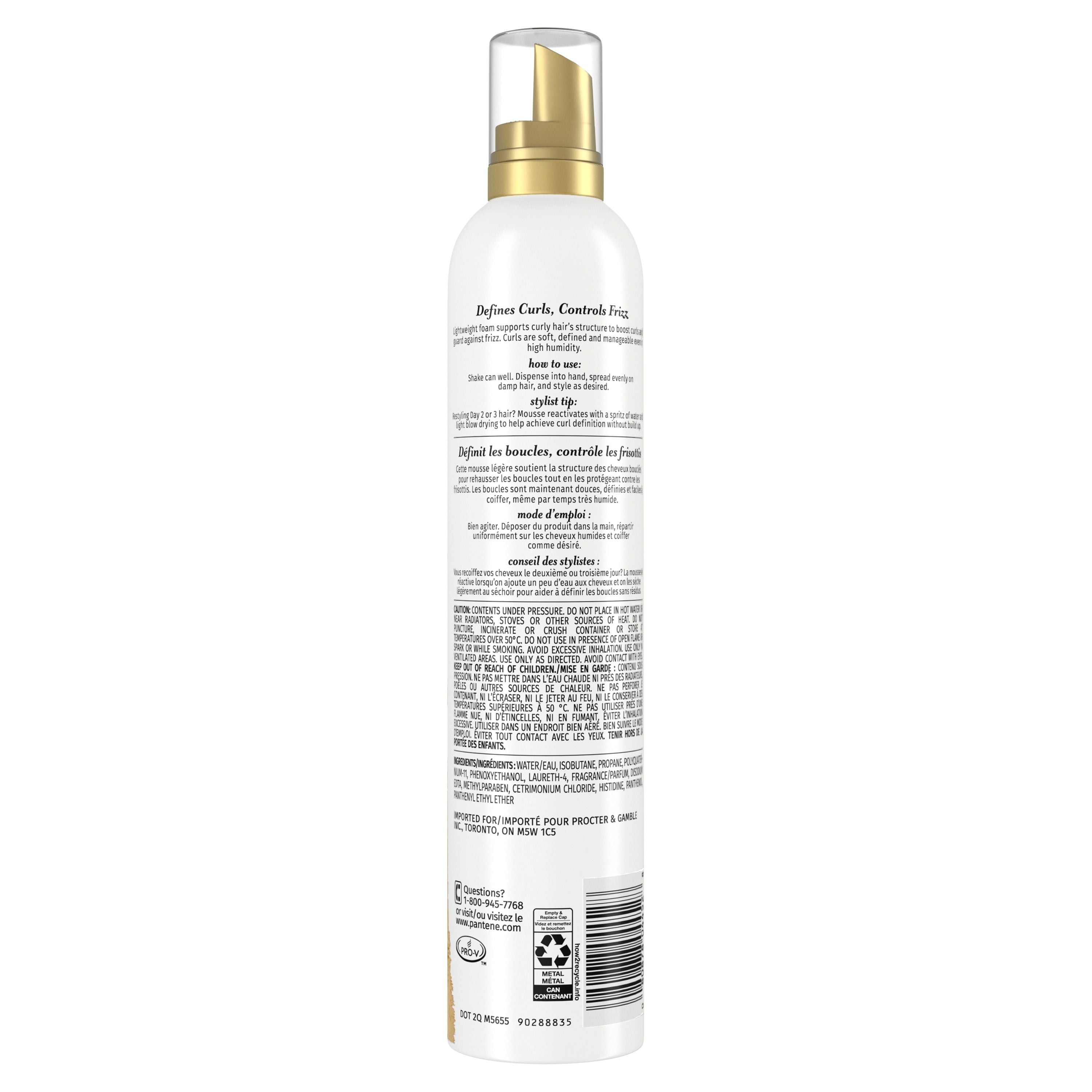 Mousse Pantene Pro-V Curl pour dompter les frisottis pour des boucles douces au toucher 187 g