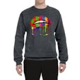 thumbnail image 2 of Wild Bobby, Colorful Painted Lip, Streetwear, Unisex Crewneck Graphic Sweatshirt, Charcoal, XX-Large, 2 of 5