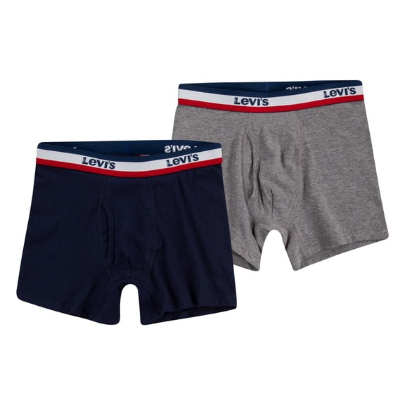 Levi’s Boys 2 Pack Cotton Blend Boxer Briefs Underwear, Sizes S-XL