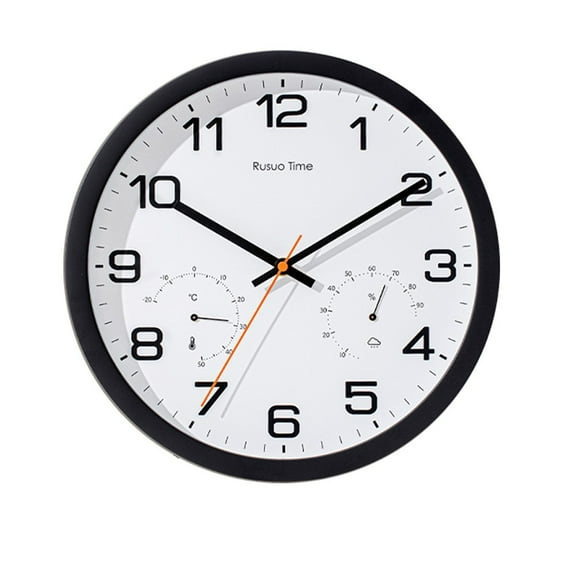 AFQH For Home For Office Analog Wall Clock Non-Ticking Wall Clock Busy Environments 12in Battery Operated Quartz Clock