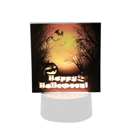 

LYU Halloween Pumpkin Bat Witch LED Night Light Lamp Holiday Home Desktop Ornament