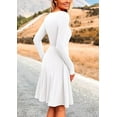 thumbnail image 3 of PRETTYGARDEN Women's Spring Fall Short Dress Ribbed Knit Crewneck Long Sleeve A Line Flowy Casual Elegant Going Out Dresses, 3 of 9