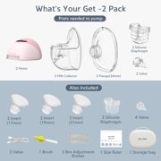 MomMed S21 Double Hands-Free Breast Pump, Leak-Proof Design, 3 Modes & 12 Vacuum Levels Electric Pink Wearable Breast Pump with Carrying Case