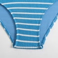 thumbnail image 5 of Fartey One Piece Bathing Suit for Women Trendy Striped Color Block Halter Swimsuit Full Coverage Tummy Control Slimming Monokini Swimwear Blue S-XL, 5 of 7