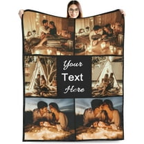 Custom Blanket with Picture Text Customized Blankets with Photos Customizable Personalized Blankets and Throws for Adult Kid Birthday Christmas Valentines Day Memorial Gift,