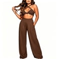 thumbnail image 6 of IUYRTFE Women One Shoulder Sleeveless Top and Wide Leg Pants Set Solid Color 2 Piece Outfit for Vacation Party, 6 of 6