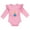 Pink, variant on Infant Baby Girl Unicorn 3D Ruffle Shoulder Long Sleeve Cotton Bodysuit