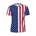 thumbnail image 5 of Running T-Shirt For Men Red White Blue Stars T Shirts Harajuku Patriotic USA Flag Summer T, 5 of 5