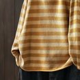 thumbnail image 5 of ClodeEU Women's Round Neck Striped Sweaters,Oversized Knit Pullover ,Fall Fashion Sweater Jumpers Tops Yellow,Womens Plus XL, 5 of 6