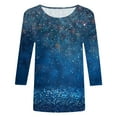 thumbnail image 4 of WEAIXIMIUNG Women's Long Sleeve T-Shirts Loose Fit Tops for Womens Casual Summer Tops Three Quarter Sleeve Round Neck Tee T Shirt St Patricks Day Printed Loose Side Split Tunic Blouse, 4 of 4
