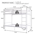 thumbnail image 4 of Leumius Twin Over Twin Metal Bunk Bed,Heavy Duty Bed Frame with Ladder and Guardrail for Bedroom, Dorm, Easy Assembly,Space-Saving,White, 4 of 8