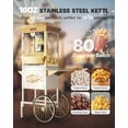 thumbnail image 2 of 16oz Upgraded Commercial Popcorn Machine with Cart, Large Popcorn Machine Makes Up to 80 Cups, Movie Theater Pop Corn Machine with Easy-Rolling wheels & Stainless-Steel Kettle, Beige&Gold, 2 of 8