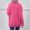 thumbnail image 4 of GigrtiJin Women's Fall Winter Sweatshirts Long Sleeve Lapel V-Neck Pullover Tops Solid Color Casual Loose Sweatshirt, 4 of 4