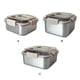 thumbnail image 2 of Advancent Recipientes no plásticos de acero inoxidable con tapas para caja grande aislada de almacenamiento de alimentos y refrescos Suministros térmicos 2300ml, 2 of 2