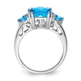 thumbnail image 2 of Sterling Silver Rhodium Octagonal Checker-Cut Blue Topaz Ring QR2916BT, 2 of 5