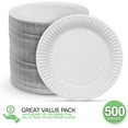 thumbnail image 2 of 6-Inch Paper Plates Uncoated, Everyday Disposable Dessert 6" Plate Bulk, White, 500 Count, 2 of 3