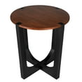 thumbnail image 3 of Christopher Knight Home 22.25" Round Side Table, Handcrafted Wood Accent Table, Natural+Black, 3 of 10
