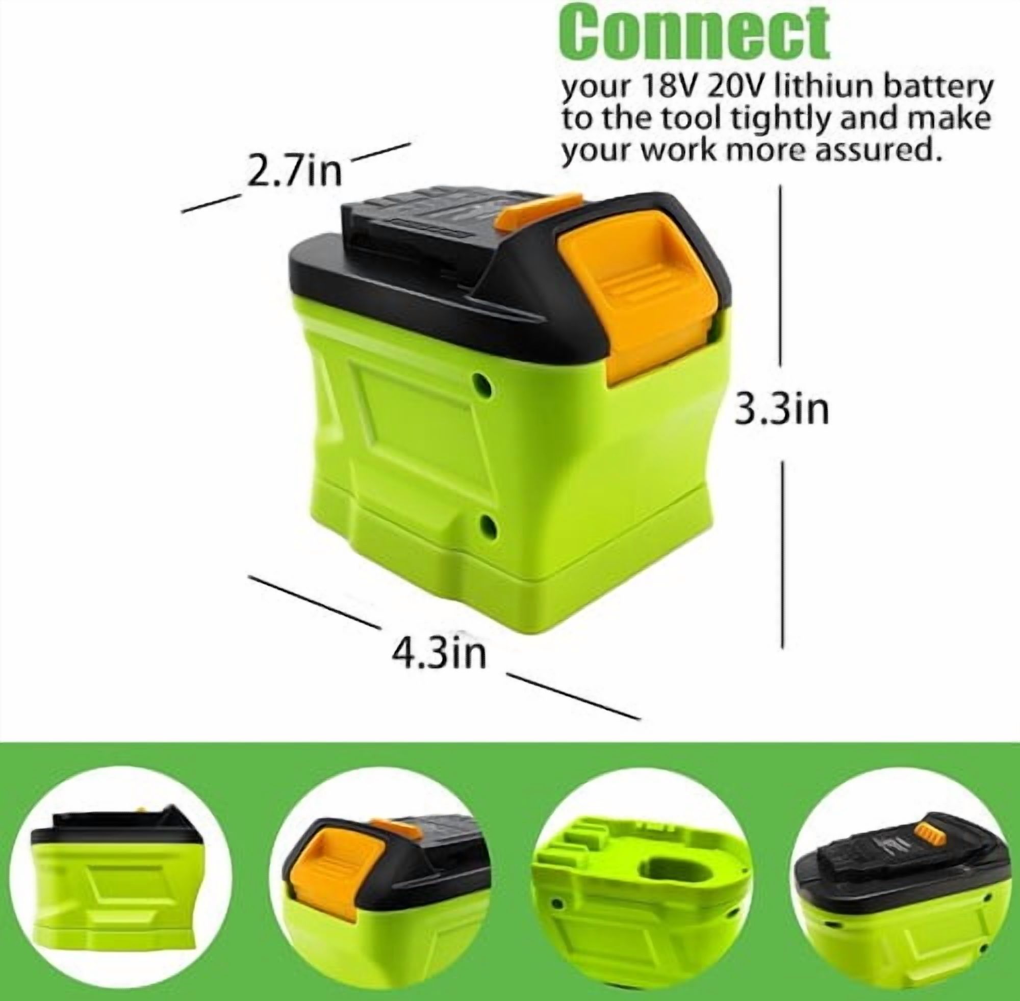 Battery Adapter for 18v Ryobi 18v  Li-ion Battery Convert to dewalt 18V 20v max BatteryDCB200