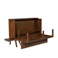 thumbnail image 3 of Queen Murphy Bed with Storage Drawer and Charging Station, USB Port, Solid Pine Cabinet Bedframe with Removable Nightstand Shelves, Chest Bed for Guest Room, Walnut, 3 of 10