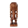 thumbnail image 3 of Handmade Wooden Primitive Angry Face Curly Hair Tribal Statue Sculpture Tiki Bar Handcrafted Unique Gift Art Home Decor Accent Figurine Hand Carved, 3 of 5